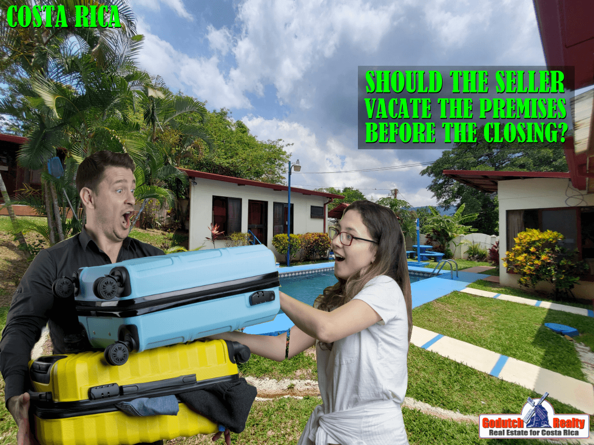 Should the seller vacate the premises before closing on a property?